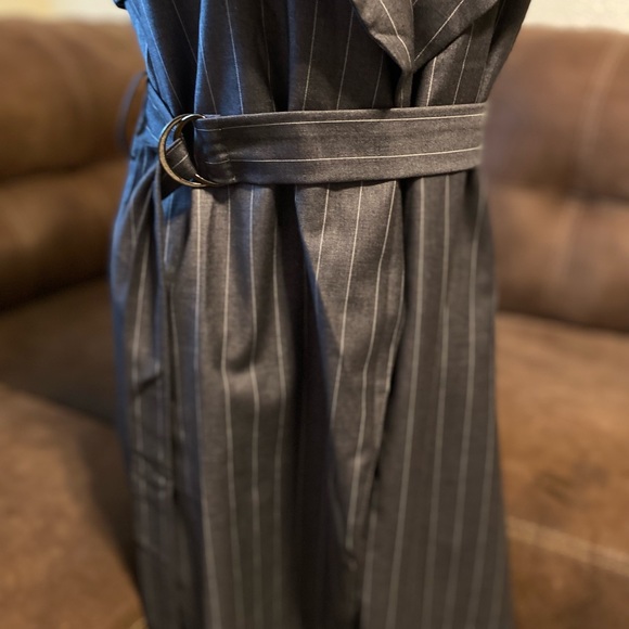 Mustard Seed Long Vest Women’s Small Grey and White Stripes - Picture 5 of 14